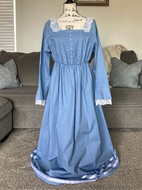 Recollections Light Blue Lace-Trim Dress